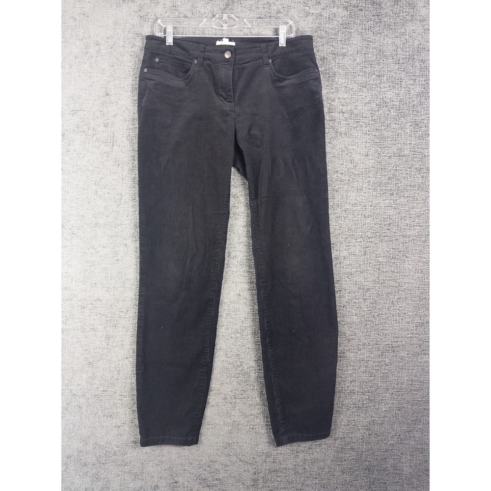 Eileen‎ Fisher Corduroy Pants Womens 10 Black Casual Organic Cotton 5 Pocket
